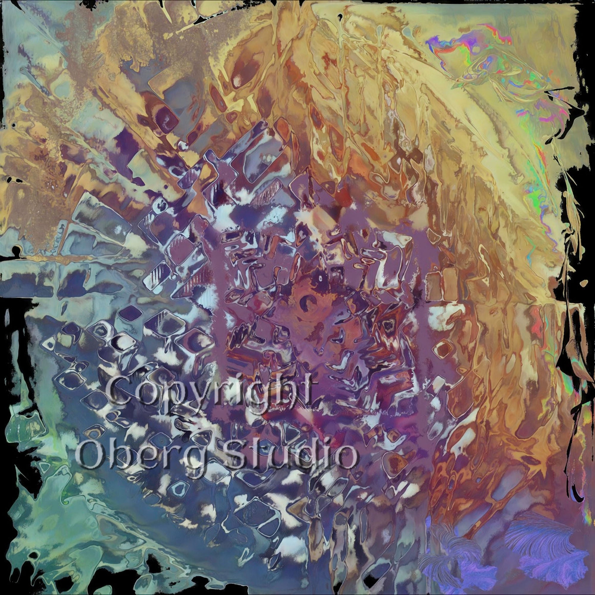 Abstract Digital art with swirling patterns showing mother earth and its struggle to survive.