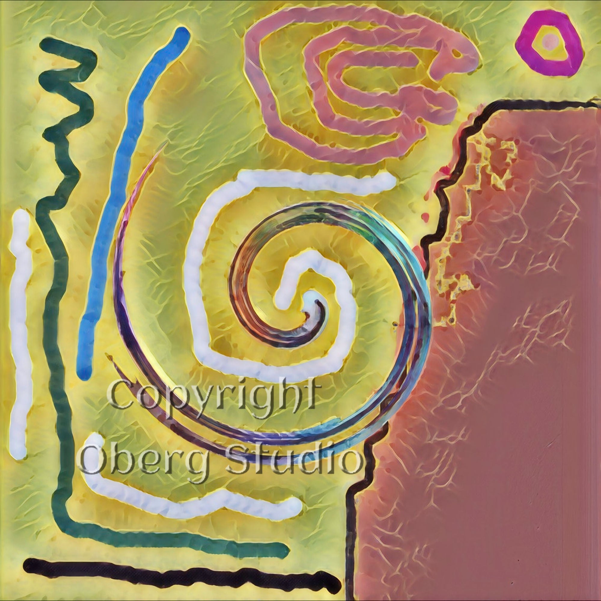 Abstract artwork with colorful lines and swirls suggesting moving forward in life